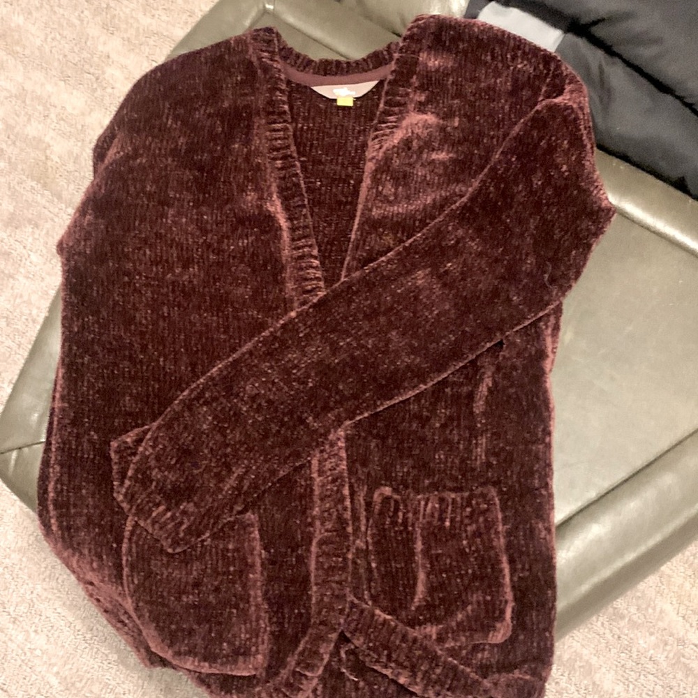 Rumi & Ryder Velvet Open Cardigan